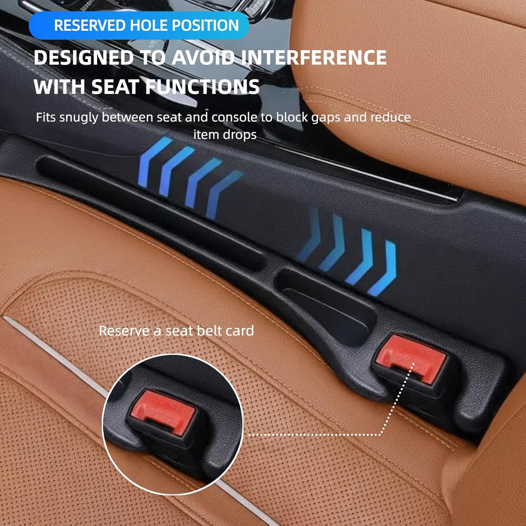 2 Pack Car Seat Gap Organizer, Seat Gap Filler Plug for Cars, Suvs & Trucks – Prevents Lost Items, Great for Rideshare, Daily Commute & Long Trips, Universal Fit PU Leather, Black