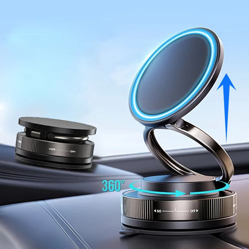 Magnetic Suction Cup Phone Mount for Magsafe 360° Adjustable Magnetic Car Phone Holder Pocket Size Foldable Car Mount
