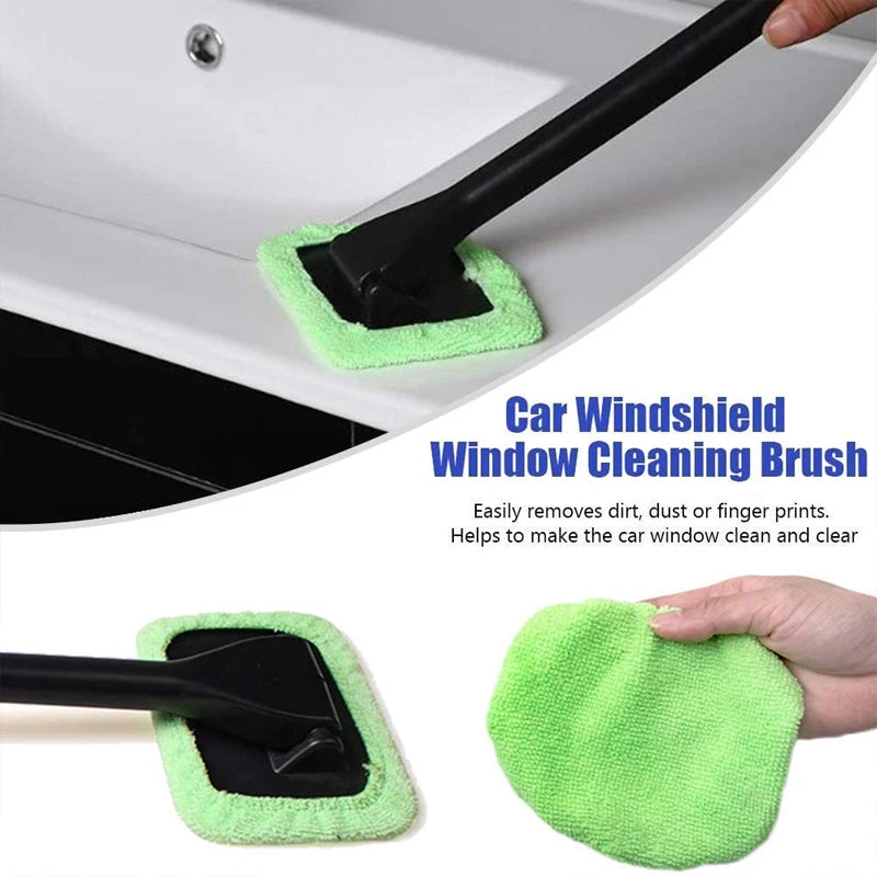 Car Window Cleaner Brush Kit Windshield Wiper Microfiber Wiper Cleaner Cleaning Brush Auto Cleaning Wash Tool with Long Handle