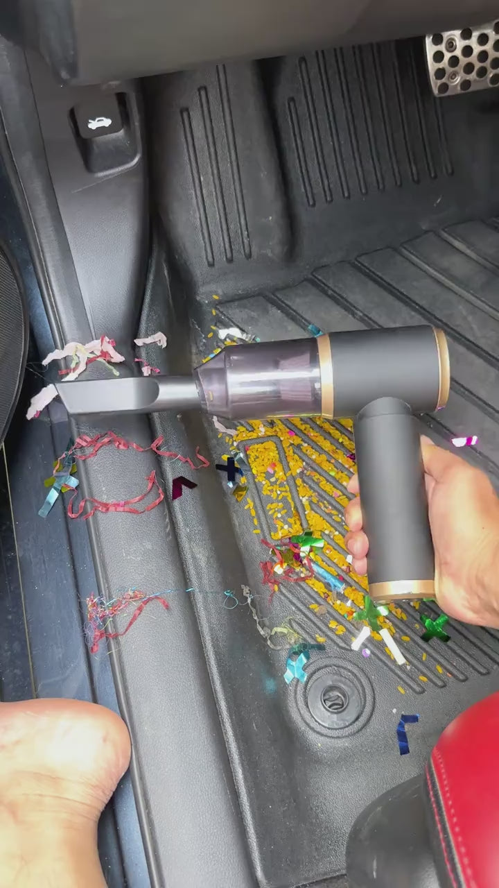 DriviQ DustGuard Portable Car Vacuum Cleaner, Powerful Suction • Cordless Cleaning • Multiple Attachments
